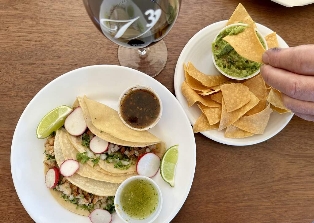 Enjoy tasty tacos, wine and sangria on Sangria Sunday.